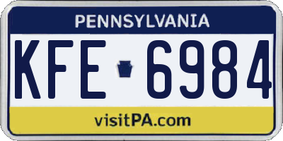 PA license plate KFE6984