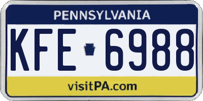 PA license plate KFE6988