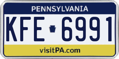 PA license plate KFE6991