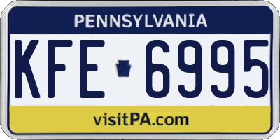 PA license plate KFE6995