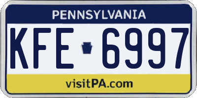 PA license plate KFE6997