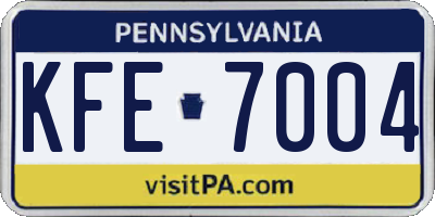 PA license plate KFE7004