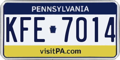 PA license plate KFE7014