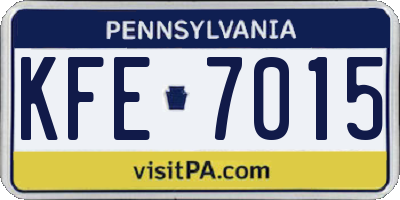 PA license plate KFE7015
