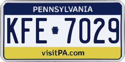 PA license plate KFE7029