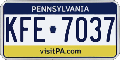 PA license plate KFE7037