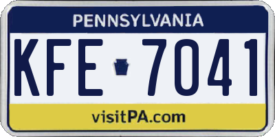 PA license plate KFE7041