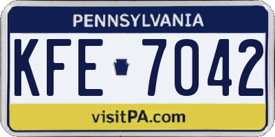 PA license plate KFE7042