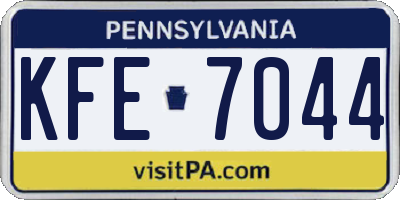 PA license plate KFE7044
