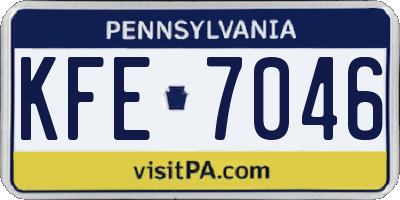 PA license plate KFE7046