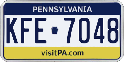 PA license plate KFE7048