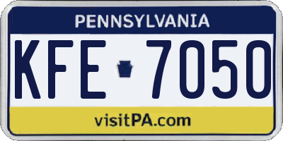 PA license plate KFE7050