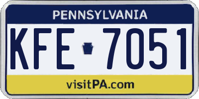 PA license plate KFE7051