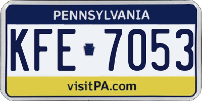PA license plate KFE7053
