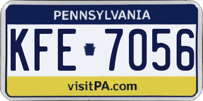 PA license plate KFE7056