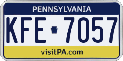PA license plate KFE7057
