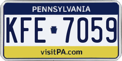 PA license plate KFE7059