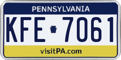 PA license plate KFE7061