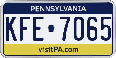PA license plate KFE7065