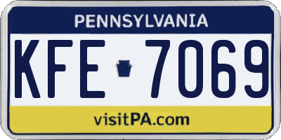 PA license plate KFE7069