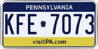PA license plate KFE7073