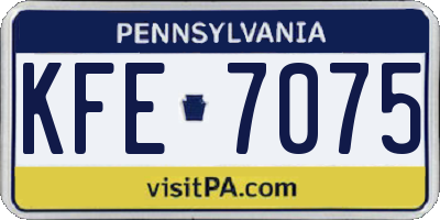 PA license plate KFE7075