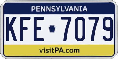 PA license plate KFE7079