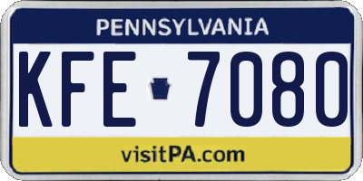 PA license plate KFE7080