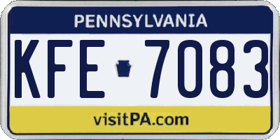 PA license plate KFE7083