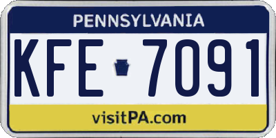 PA license plate KFE7091