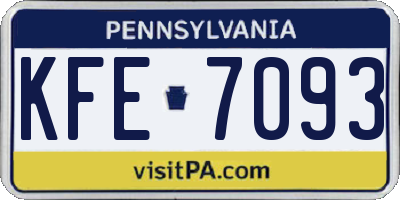 PA license plate KFE7093