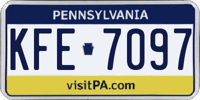PA license plate KFE7097