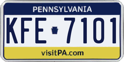 PA license plate KFE7101