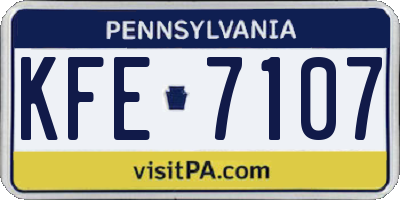 PA license plate KFE7107