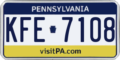 PA license plate KFE7108