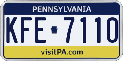 PA license plate KFE7110