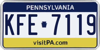 PA license plate KFE7119