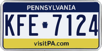 PA license plate KFE7124