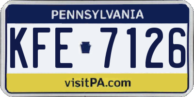 PA license plate KFE7126