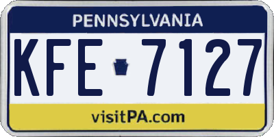 PA license plate KFE7127