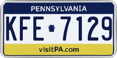 PA license plate KFE7129