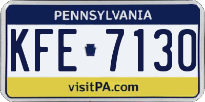 PA license plate KFE7130