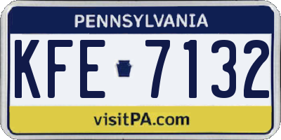 PA license plate KFE7132
