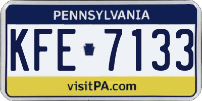 PA license plate KFE7133
