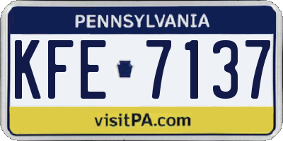 PA license plate KFE7137