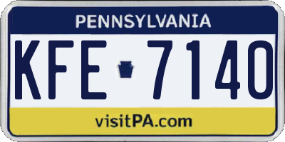 PA license plate KFE7140