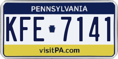 PA license plate KFE7141
