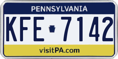 PA license plate KFE7142