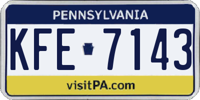 PA license plate KFE7143