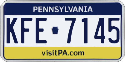 PA license plate KFE7145